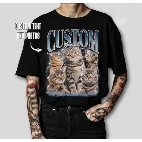Custom Photo Vintage Tee For Pet Lover T-shirt-Sweatshirt-Hoodie