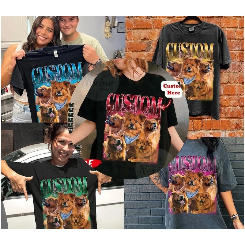 Custom Photo Vintage Tee For Pet Lover T-shirt-Sweatshirt-Hoodie